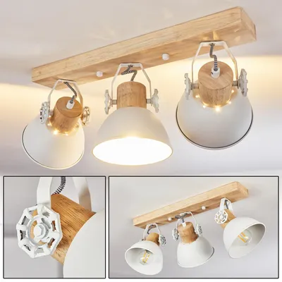 Produktbild von Cotes »Cotes« Deckenlampe aus Metall/Holz in Weiß/Braun