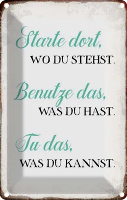 Produktbild von vianmo Blechschild 30x20 cm starte dort wo du stehst tu das Spruch Zitat