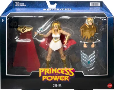 A toy action figure of She-Ra in its original packaging.