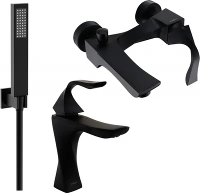 Produktbild von Mexen Estrella R02 Badewannenset, Schwarz - 72303R02-70