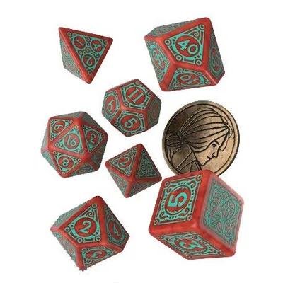 Immagine prodotto di Q-Workshop Set di dadi The Witcher - Triss - Merigold l'impavida (7 pezzi + moneta)