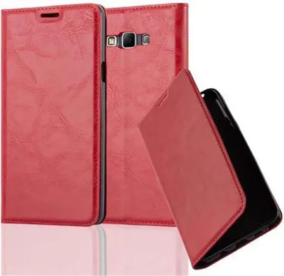 Produktbild von Cadorabo Hülle für Samsung Galaxy A7 2015 Schutz Hülle in Rot Handyhülle Etui Case Cover Magnetverschluss