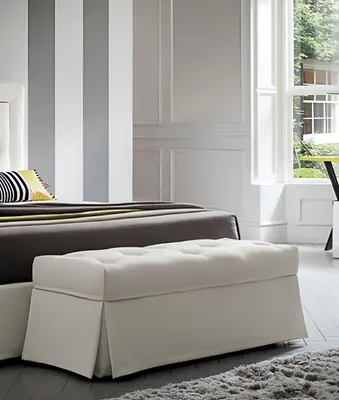 Produktbild von Luxus Landhaus Stil Hocker Möbel Polsterhocker Design Sitz Sitzbank Fußhocker