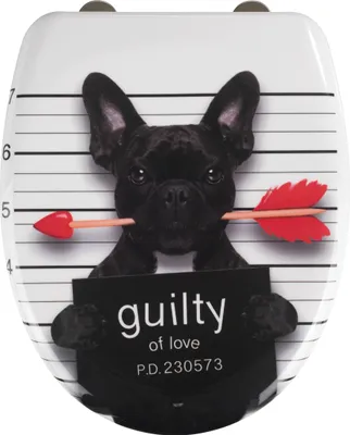 Produktbild von WENKO Premium WC SITZ Guilty DOG Absenkautomatik Brillen Toiletten Deckel Hunde