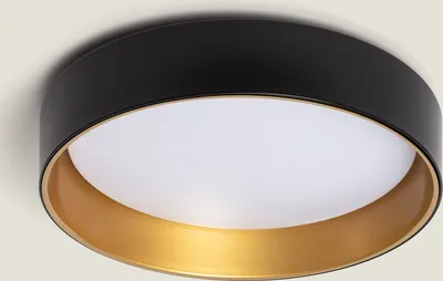 Produktbild von LED-Deckenleuchte 20W Rund Metall Ø450 mm CCT Wählbar Broadway Schwarz / Gold