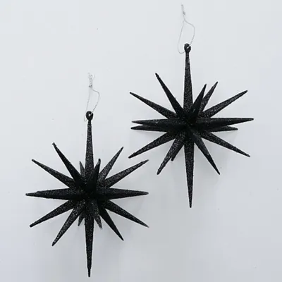 Produktbild von Stern Dekohänger Kunststoff Weihnachtsdeko schwarz H 15 cm 2er Set