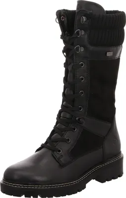 Image de Bottes Remonte à lacets, traction et boucle en noir, taille 40