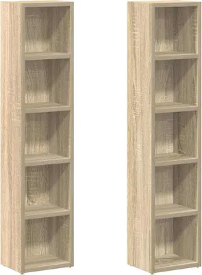 Produktbild von vidaXL CD-Regale 2 Stk. Sonoma-Eiche 21x16x93,5 cm Holzwerkstoff