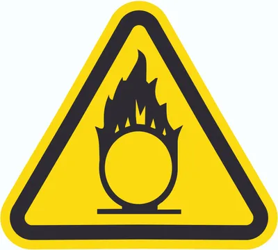 Produktbild von Vorsicht Brandfördernde Stoffe Aufkleber Dreieck D75mm