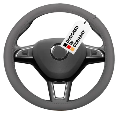 Obrázok produktu pre HEYNER® Poťah volantu béžový auto 37-39 cm elegantný poťah volantu šedý mäkká koža univerzálny protišmykový pohodlný univerzálny