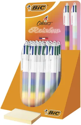 Produktbild von BIC Druckkugelschreiber 4 Colours Rainbow Mix 30er Display