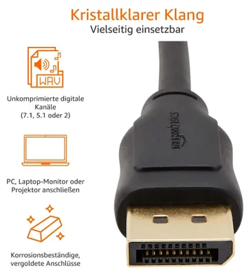 Image de Câble DisplayPort (1,8 m) (Restauriert A+)