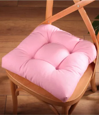 Produktbild von Ekershop Sitzkissen, Rosa, 40x40 cm, ca. 8 cm dick, für Stuhl, Garten, Terrasse, Küche, 60% Baumwolle, 40% Polyester, Mikrofaserfüllung ca. 300g, pflegeleicht, maschinenwaschbar bis 30°C