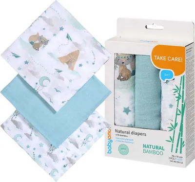 Produktbild von BABYONO | Bamboowindeln 3er Set - 70 x 70 cm - Atmungsaktiv und Multifunktional