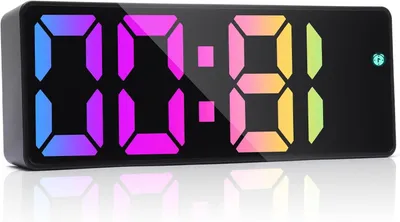 Produktbild von Digitale Wecker – Spiegeluhr mit LED-Anzeige – Weckerfunktion – Intelligente Sprachsteuerung – 158 cm – Schwarz