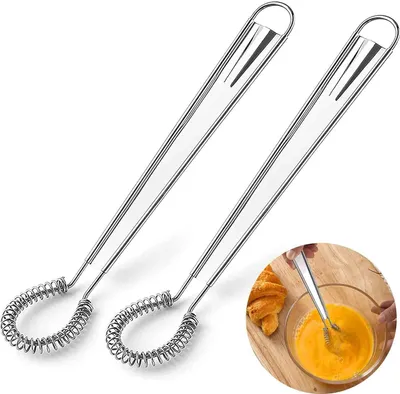 Produktbild von Küchen-Schneebesen 2 Stück,  Mini-Edelstahl-Küchen-Schneebesen, manueller Rührbesen, Edelstahl-Mini-Mixer, Rührer, manueller rotierender Rührbesen, Küchenzubehör, Küchenhelfer