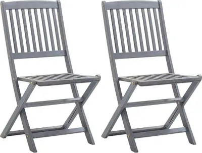 Image de Chaises pliables d'extérieur lot de 2 Bois d'acacia solide