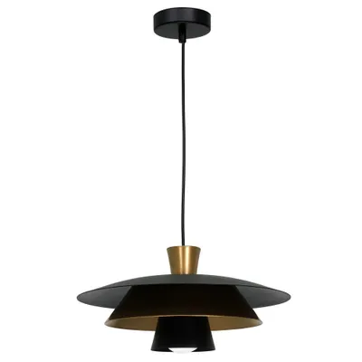 Zdjęcie produktu dla Lampa wisząca czarno-złota dekoracyjna Plato 1xE27 15W Luminex