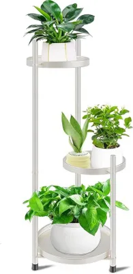 Produktbild von 3-lagiges Pflanzenregal aus Metall für Innen und Aussen