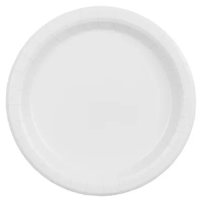 Image de 6 assiettes en carton, blanches, 18 cm