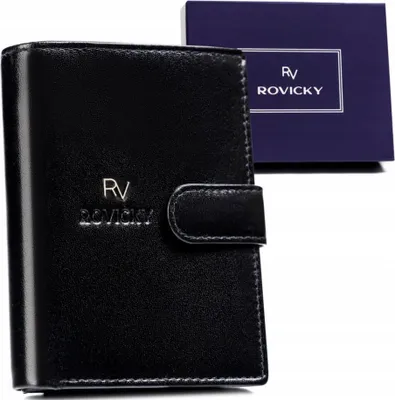 Produktbild von Rovicky | Elegante Brieftasche, mit Lederverschluss, für Herren, Schwarz, 10x13 cm