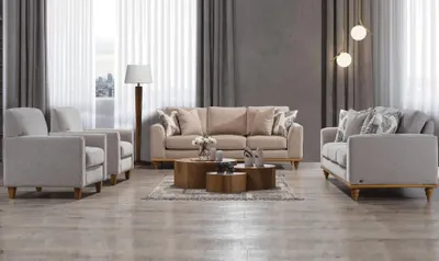 Produktbild von Wohnzimmer Set 4tlg 2x Sofa Dreisitzer Design 2x Sessel Modern Neu Möbel