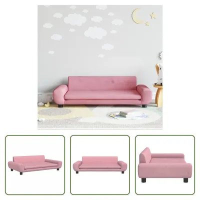 Obrázek produktu pro The Living Store dětská pohovka Pink 100x54x33 cm Velvet