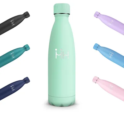 Produktbild von Trinkflasche Edelstahl 500ml, BPA-frei, Auslaufsicher, Thermosflasche Blau-Grün