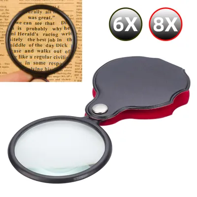Produktbild von 6x 8x Mini Tasche Faltbarer Lupenvergrößerung Glaslinsen Schmuck Lesen Loupe-6x