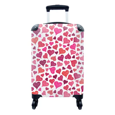 Produktbild von MuchoWow® Koffer Handgepäck Trolley Rollkoffer Kleine Reisekoffer mit 4 Rollen - Valentinsgeschenk für ihn - Liebe - Herz - Cabin Size < 55x40x23 cm & 55x40x20 cm - Fotokoffer - Kabinenkoffer - Boardgepäck - Reise-Box - Reisekoffer - Reisegepäck - Koffer mit Bild - Trolley für Kinder