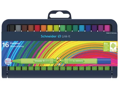 Produktbild von Schneider 50-191292 Fineliner Link-It, 16 Farben im Etui