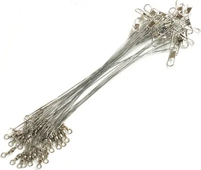 Produktbild von 60pcs Fischereiführer 15 cm 20 cm 25 cm Stahl Anti -Biss -Fischdrahtgeräte -Tackle -Kit mit Wirbel Schnappschüssen für Salzwasser und Süßwasser