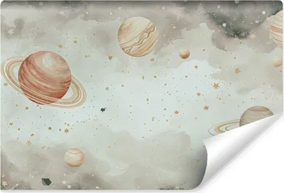 Produktbild von Muralo Selbstklebende Fototapete PLANETEN Sterne Wandtapete Für Kinderzimmer Br. 254cm x Hö. 184cm