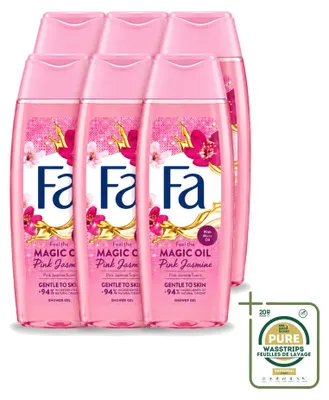 Obrázek produktu pro 6 kusů sprchového gelu Fa Magic Oil, vůně růžového jasmínu, objem 250 ml, balení
