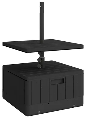 Produktbild von Terrassenschirmständer,GartenschirmständermitTischplatte,Terrassenschirmbasis,Kunststoff,Schwarz