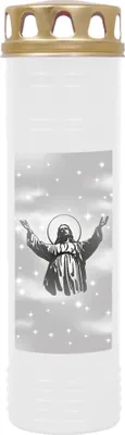 Produktbild von Grabkerze Weiß, Brenndauer: 170 Stunden ( 7 Tage ), Motiv: Jesus
