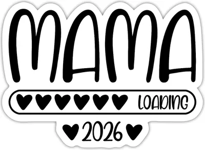Produktbild von Spreadshirt Mama 2026 loading Sticker Aufkleber, 10 x 10 cm, Mattweiß