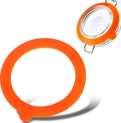 Pretwad Silikon-Dichtungen Für Einmachgläser - 6 Stück In Weiß & Orange
