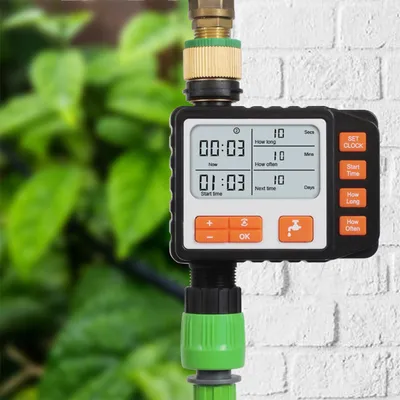 Produktbild von 3 separate Programme Bewässerungstimer 3 Zoll großer Bildschirm IP65 wasserdicht automatischer und manueller Modus Schlauchsprinkler Einzelventil-Wasserhahn Digitale Bewässerung für Gartenrasen