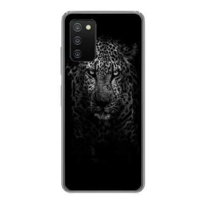 Produktbild von MuchoWow® Handyhülle Schutzhülle Hülle für Samsung Galaxy A03s Leopard - Schwarz - Weiß Silikon Softcase Handy Hülle - Schutz