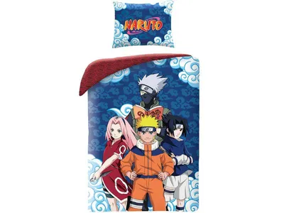 Produktbild von Naruto Bettbezug, Sasuke Sakura Kakashi - 140 x 200 - Baumwolle