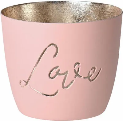Produktbild von Gift Company Windlicht Madras Love M, Teelichthalter, Kerzenhalter, Eisen, Blush, Gold, 8.5 cm, 1030304062