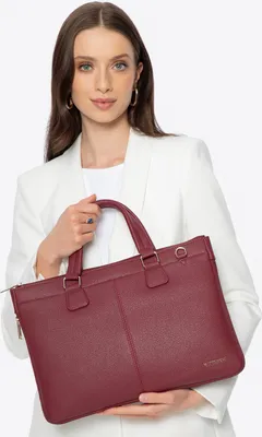 Immagine prodotto di Borsa per laptop da donna Wittchen (14,5 pollici) in ecopelle, rosso bordeaux,