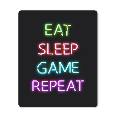 Produktbild von MuchoWow® Gaming Mauspad Mousepad Gaming - Spiel - Essen-Schlafen-Spiel wiederholen 30x40 cm - Mousepads - Maus Mat - Pad - Mausunterlage - Mausmatten