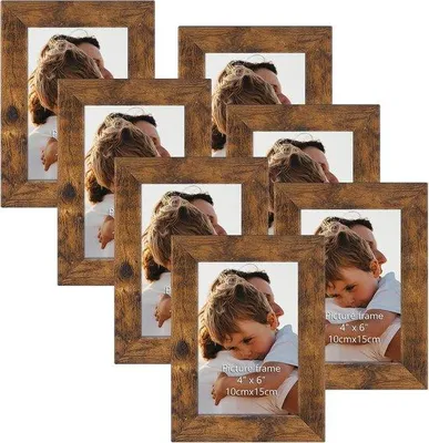 Produktbild von Vintage Holz-Fotolijst-Set - 7 Stücke - Braun - Holz - 4x6 Zoll