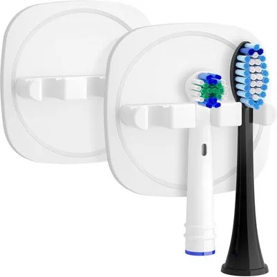 Produktbild von Famanu Elektrische Zahnbürstenhalterung - Set von 4, selbstklebend und bohrfrei, weiß