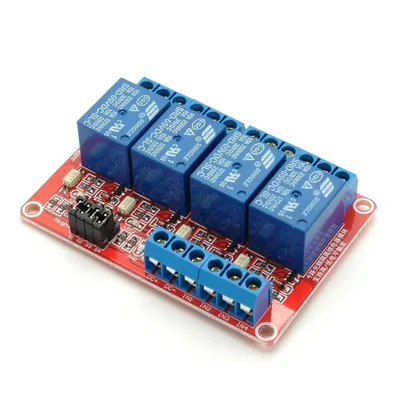 Produktbild von 5V 4 Kanal Relais Modul mit definierbarem Schaltsignal (High/Low)