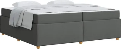 Produktbild von vidaXL Bettrahmen mit Matratze Dunkelgrau 200 x 200 cm Stoff