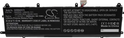 Produktbild von vhbw Akku Ersatz für HP L68235-1C1, HSTNN-IB9A, 68299-0055, BN06XL für Notebook (5900 mAh, 11,55 V, Li-Polymer)