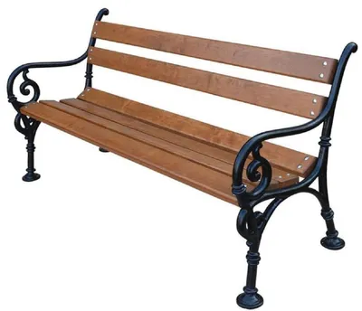 Produktbild von Casa Padrino Jugendstil Gartenbank mit Armlehnen Braun / Schwarz 180 x 40 x H. 74 cm - Gartenmöbel